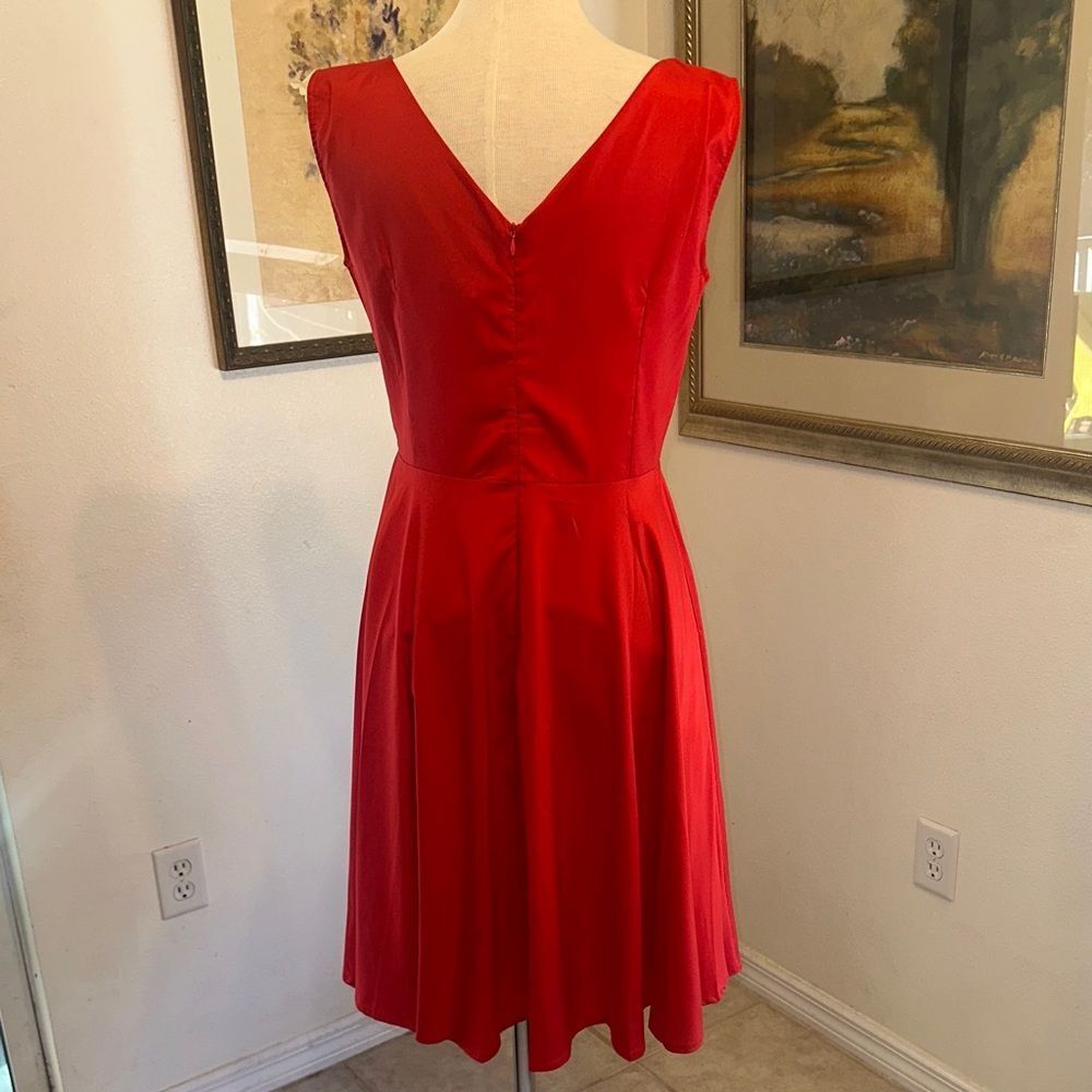 NWT Sucrefas Vibrant Red Sleeveless Dress Size Large - Picture 9 of 12